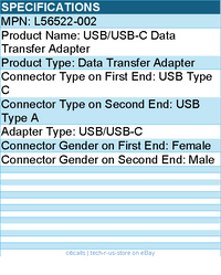 HPI L56522-002 USB/USB-C Data Transfer Adapter - USB Type C