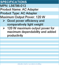 HPI L56786-013 AC Adapter - 120 W Maximum Output Power
