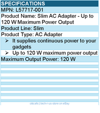 HPI L57717-001 Slim AC Adapter - Up to 120 W Maximum Power Output