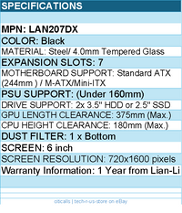 Lian-Li LAN207DX LANCOOL 207 DIGITAL BLACK Mid Tower - Computer Case