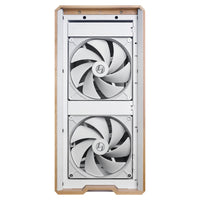 Lian-Li LAN217W Computer Case -mid-tower Steel 4mm TG Wood White Retail