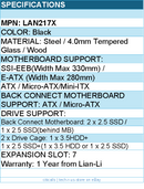 Lian-Li LAN217X Computer Case - mid-tower Steel 4mm TG Wood Black Retail