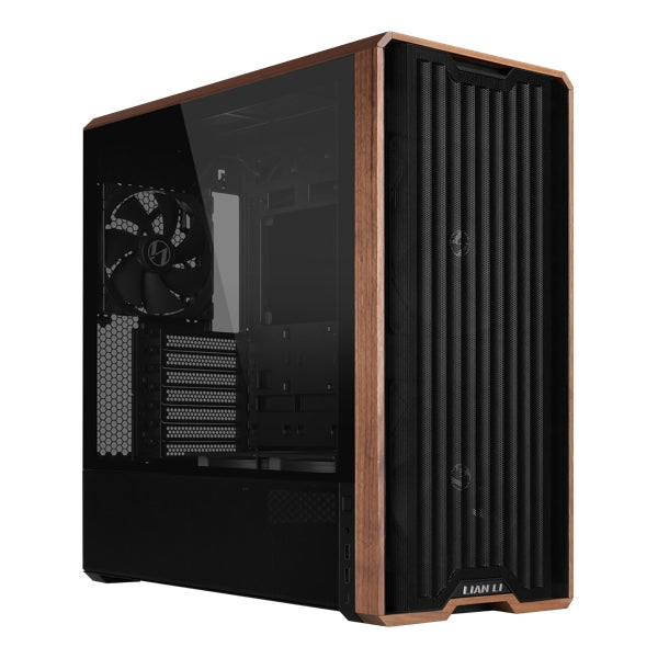 Lian-Li LAN217X Computer Case - mid-tower Steel 4mm TG Wood Black Retail