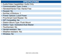 Aiphone LE-SS/A 2-Gang Door Station Vandal and Weather Resistant Stainless Steel