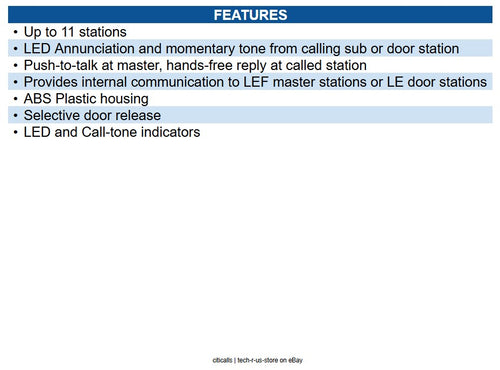 Aiphone LEF-10 10-Call Master Station