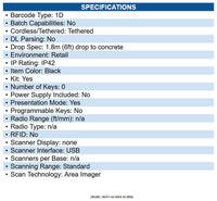 Zebra LI2208-SR7U2100SGW LI2208-SR Barcode Scanner Kit Cable Connectivity