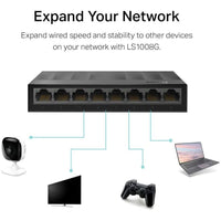 TP-Link LS1008G - Litewave 8 Port Gigabit Ethernet Switch - Unmanaged