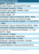 StarTech LSATA12 Latching SATA Cable - Flexible - 12" - Red