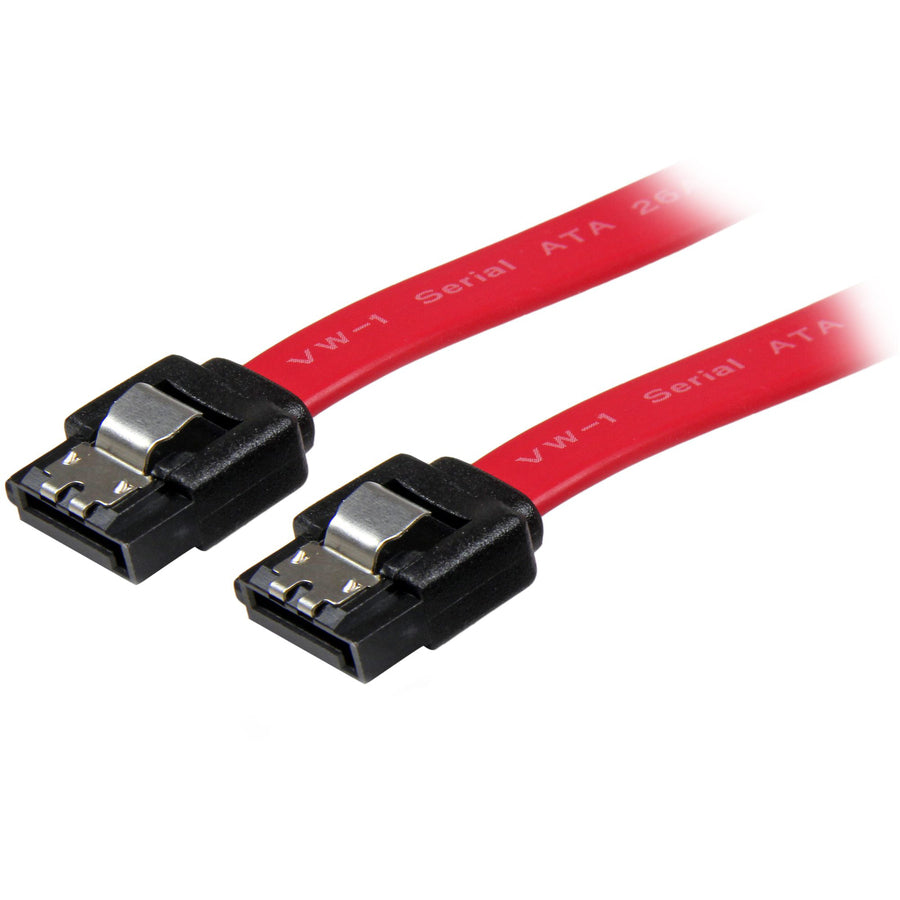 StarTech LSATA12 Latching SATA Cable - Flexible - 12" - Red