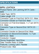StarTech LSATA24 24in Latching SATA Cable - M/M - Serial ATA / SAS cable - Red