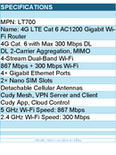 Cudy LT700 AC1200 4G LTE CAT 6 Router - Dual Band WiFi, 4 Gigabit Ports