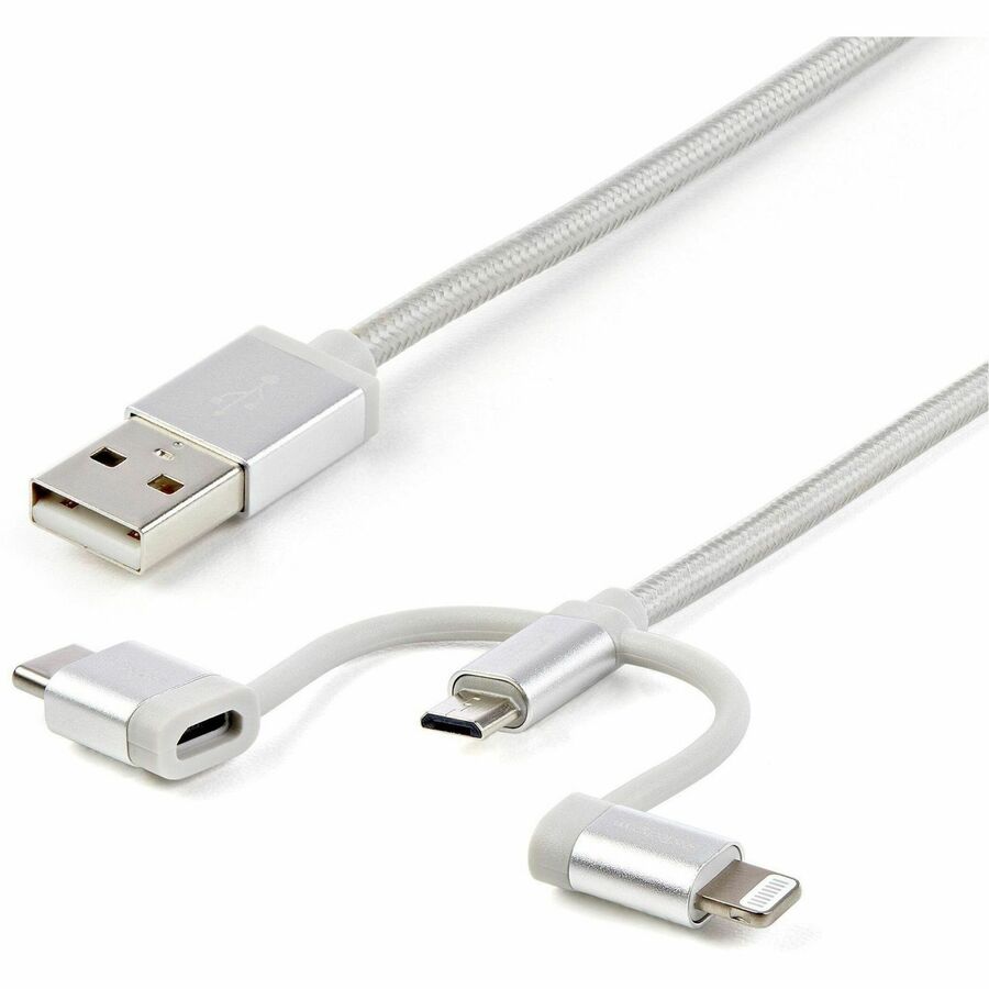 StarTech LTCUB1MGR 1m USB Multi Charging Cable - Braided - Silver