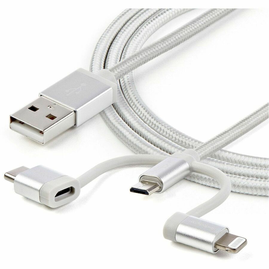 StarTech LTCUB1MGR 1m USB Multi Charging Cable - Braided - Silver