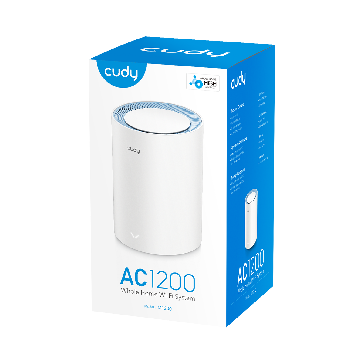 Cudy M1200(1-Pack) AC1200 Wi-Fi Mesh Solution 1-Pack Retail