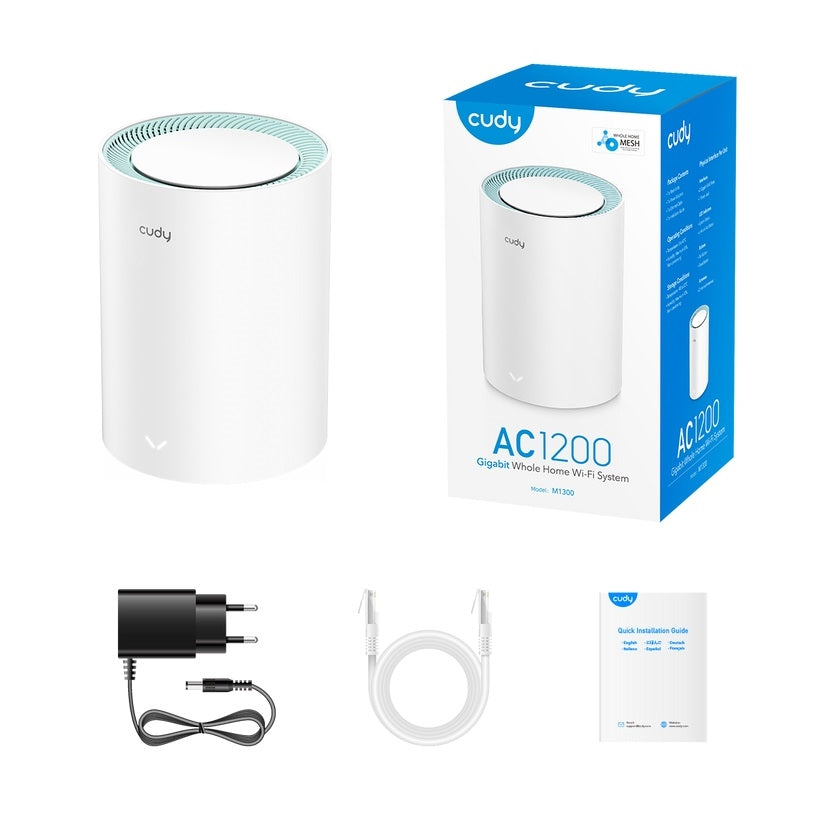Cudy M1300(1-Pack) AC1200 Gigabit Mesh Wi-Fi System Retail