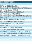Cudy M1300(2-Pack) AC1200 Gigabit Mesh Wi-Fi System 2-Pack Retail