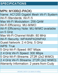 Cudy M1300(2-Pack) AC1200 Gigabit Mesh Wi-Fi System 2-Pack Retail