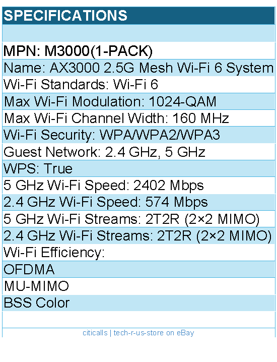 Cudy M3000(1-Pack) AX3000 2.5G Mesh Wi-Fi 6 System - Retail