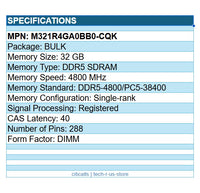 Samsung M321R4GA0BB0-CQK 32GB DDR5-4800/PC5-38400 CL40 Registered 288-PIN DIMM
