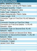 StarTech M45PATCH15BL Cat 5e UTP Patch Cable - Network Cable