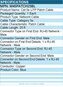 StarTech M45PATCH25BL 25 ft Blue Molded Cat5e UTP Patch Cable