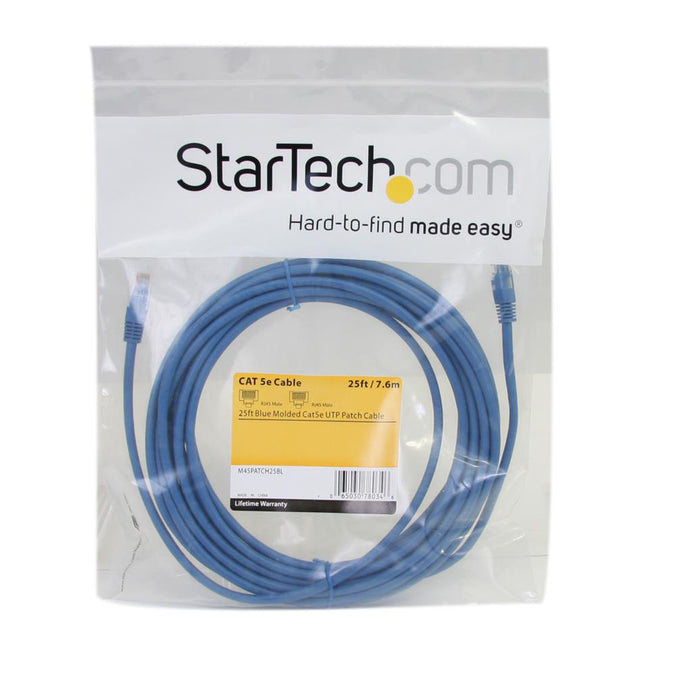 StarTech M45PATCH25BL 25 ft Blue Molded Cat5e UTP Patch Cable