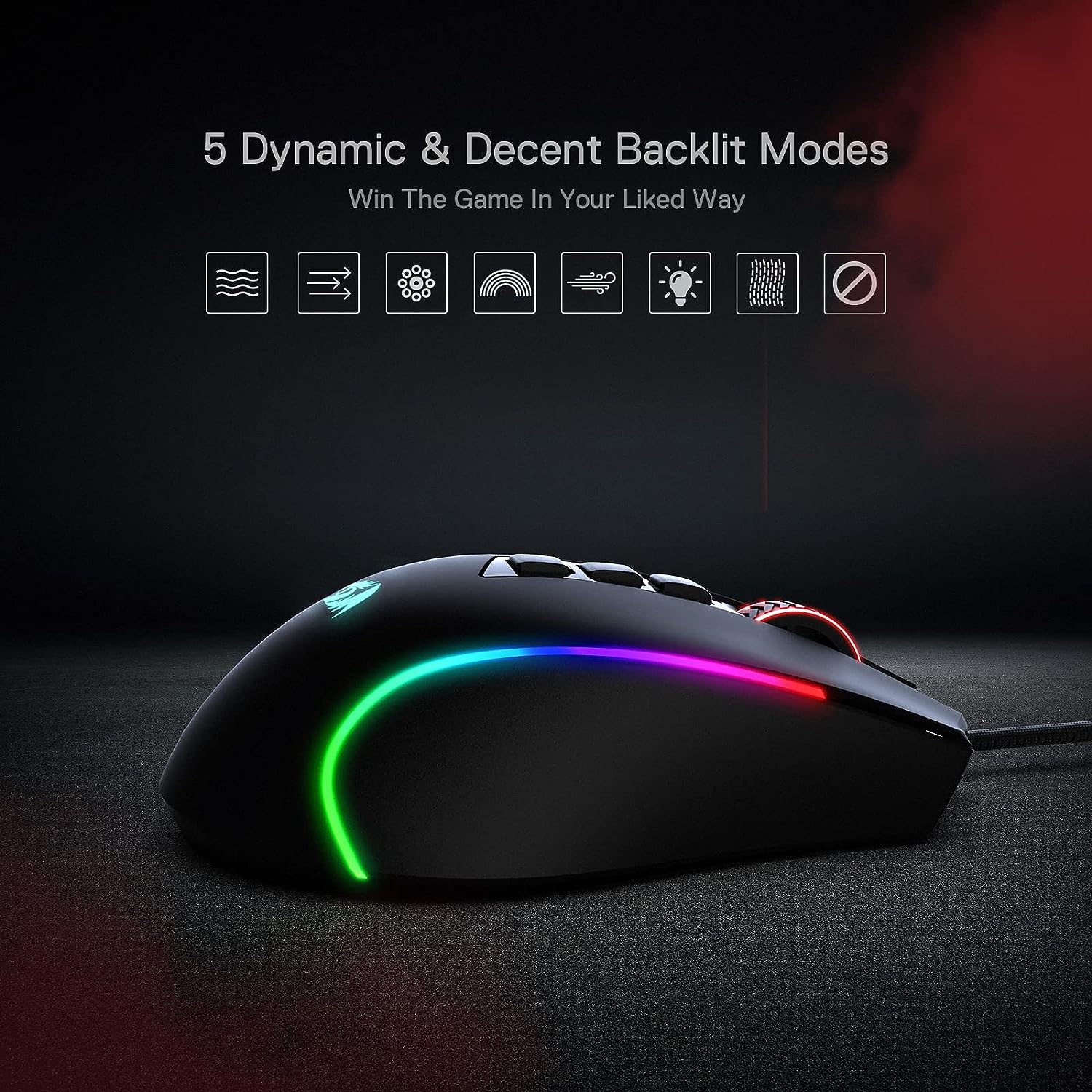 REDRAGON M612 Predator RGB Gaming Mouse, 8000 DPI Wired Optical, 11 Programmable