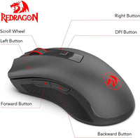 REDRAGON M652 Optical 2.4G Wireless Mouse with USB Receiver, 5 Adjustable DPI