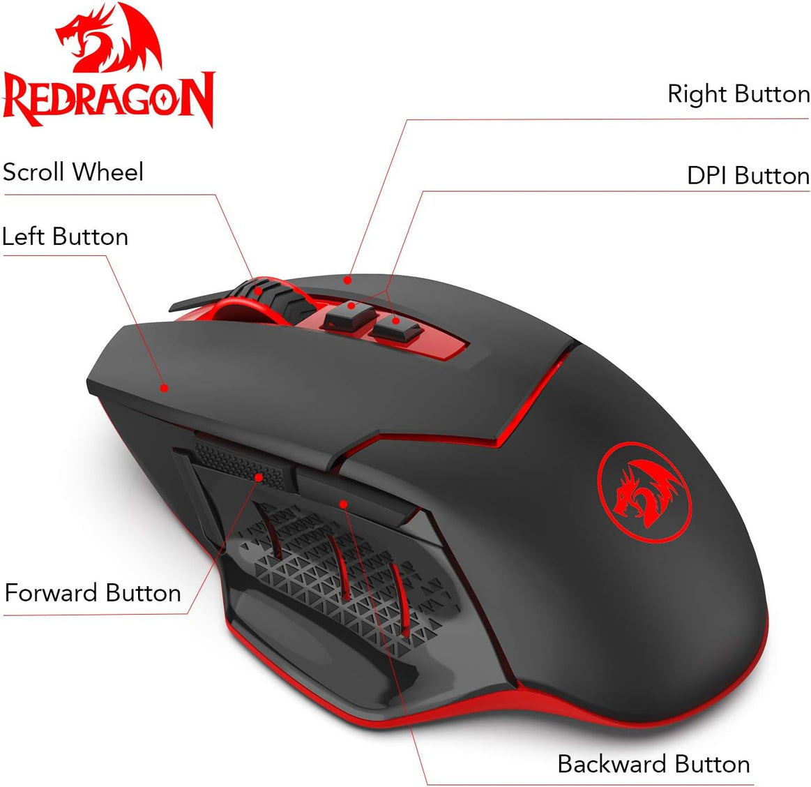 REDRAGON M690-1 MIRAGE2 - Mouse - ergonomic - 6 buttons - wireless - 2.4 GHz