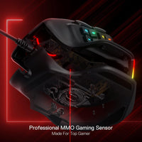 REDRAGON M811 AATROX MMO Gaming Mouse, 15 Programmable Buttons Wired RGB