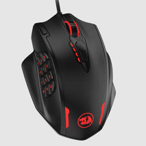 REDRAGON M908 IMPACT - Mouse - laser - 18 buttons - wired - USB - 12400 dpi