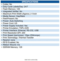 TSC MB241T-A001-0201 MB240T Industrial 4" Thermal Transfer Printer 203dpi