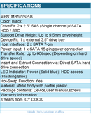 ICY DOCK MB522SP-B 2x2.5 SAS SATA HDD SSD FlexiDock for External 3.5 Bay RTL