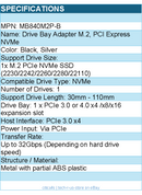 ICY DOCK MB840M2P-B ToughArmor Drive Bay Adapter M.2, PCI Express NVMe