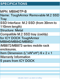ICY DOCK MB840TP-B ToughArmor Removable M.2 SSD Tray Brown Box