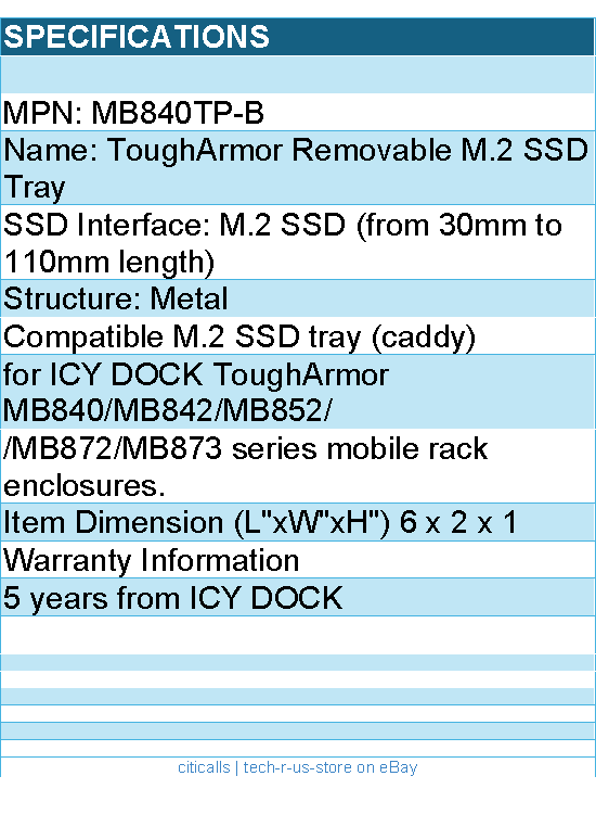 ICY DOCK MB840TP-B ToughArmor Removable M.2 SSD Tray Brown Box