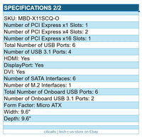 Supermicro MBD-X11SCQ-O Intel Q370 H4 LGA1151 Desktop 4x DDR4 6x SATA RAID G-ETH