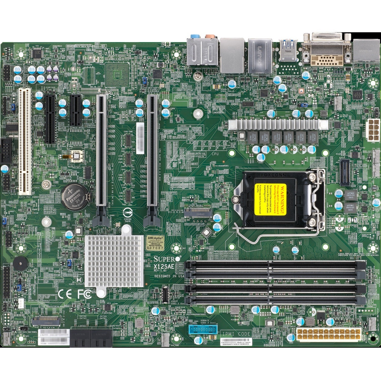 Supermicro MBD-X12SAE-B Motherboard - W480 Intel Xeon LGA1200 DDR4 128GB ATX