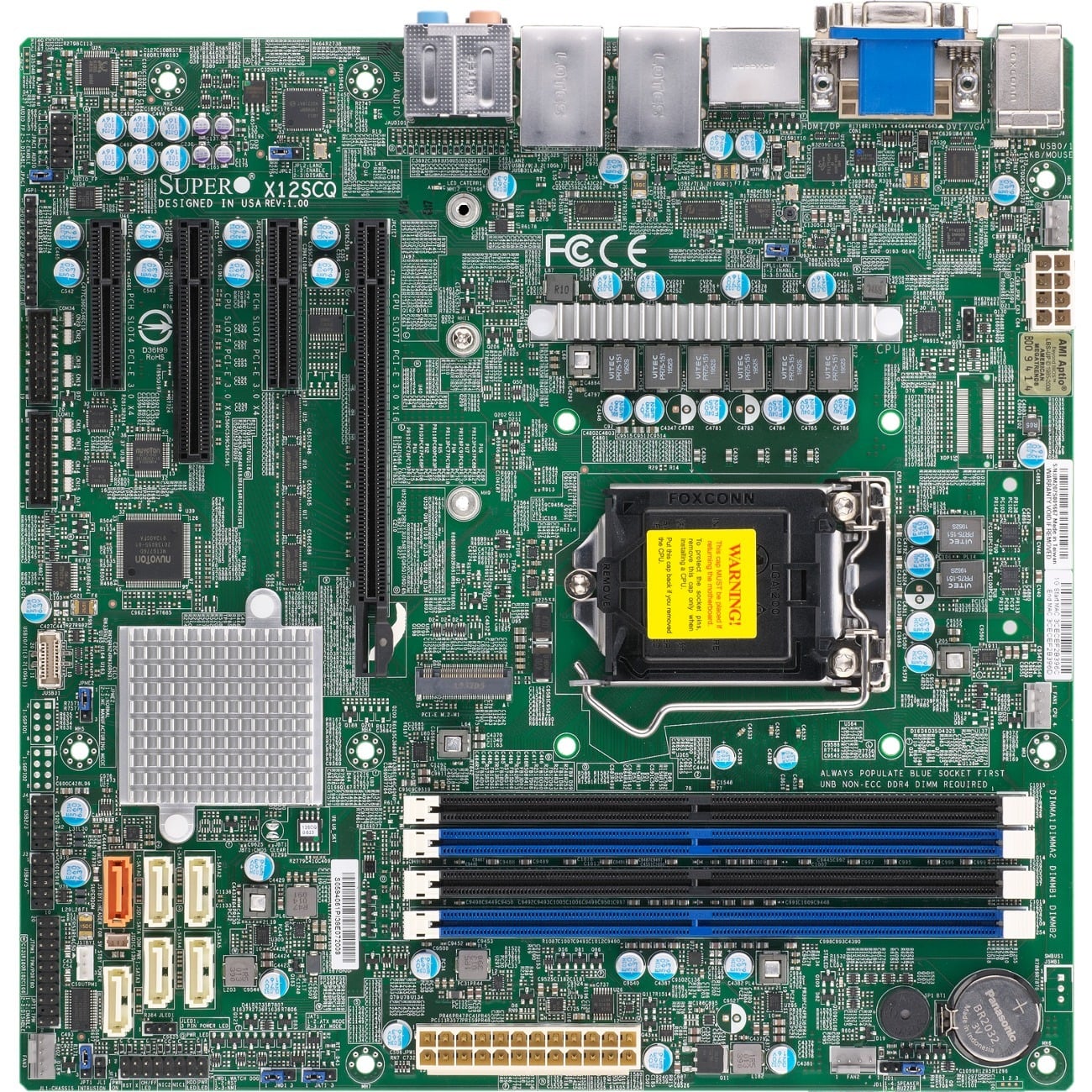 Supermicro MBD-X12SCQ-B Intel C621A LGA4189 Server 8x DDR4 10x SATA Raid 10G-ETH