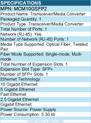 StarTech MCM10GSFP2 10GbE Multi-Gigabit SFP+ Fiber Media Converter
