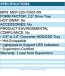 Supermicro MCP-220-73301-0N Accessory - 3.5 to 2.5 converter tray Brown Box