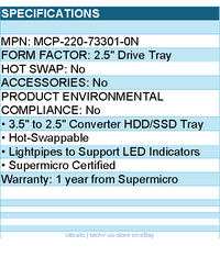 Supermicro MCP-220-73301-0N Accessory - 3.5 to 2.5 converter tray Brown Box