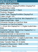 StarTech MDP2DPMM6 6 ft Mini DisplayPort to DisplayPort 1.2 Adapter Cable