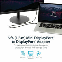 StarTech MDP2DPMM6 6 ft Mini DisplayPort to DisplayPort 1.2 Adapter Cable