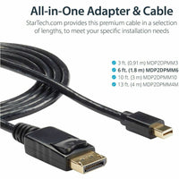 StarTech MDP2DPMM6 6 ft Mini DisplayPort to DisplayPort 1.2 Adapter Cable