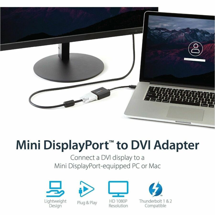 StarTech MDP2DVI Mini DisplayPort to DVI Video Adapter Converter