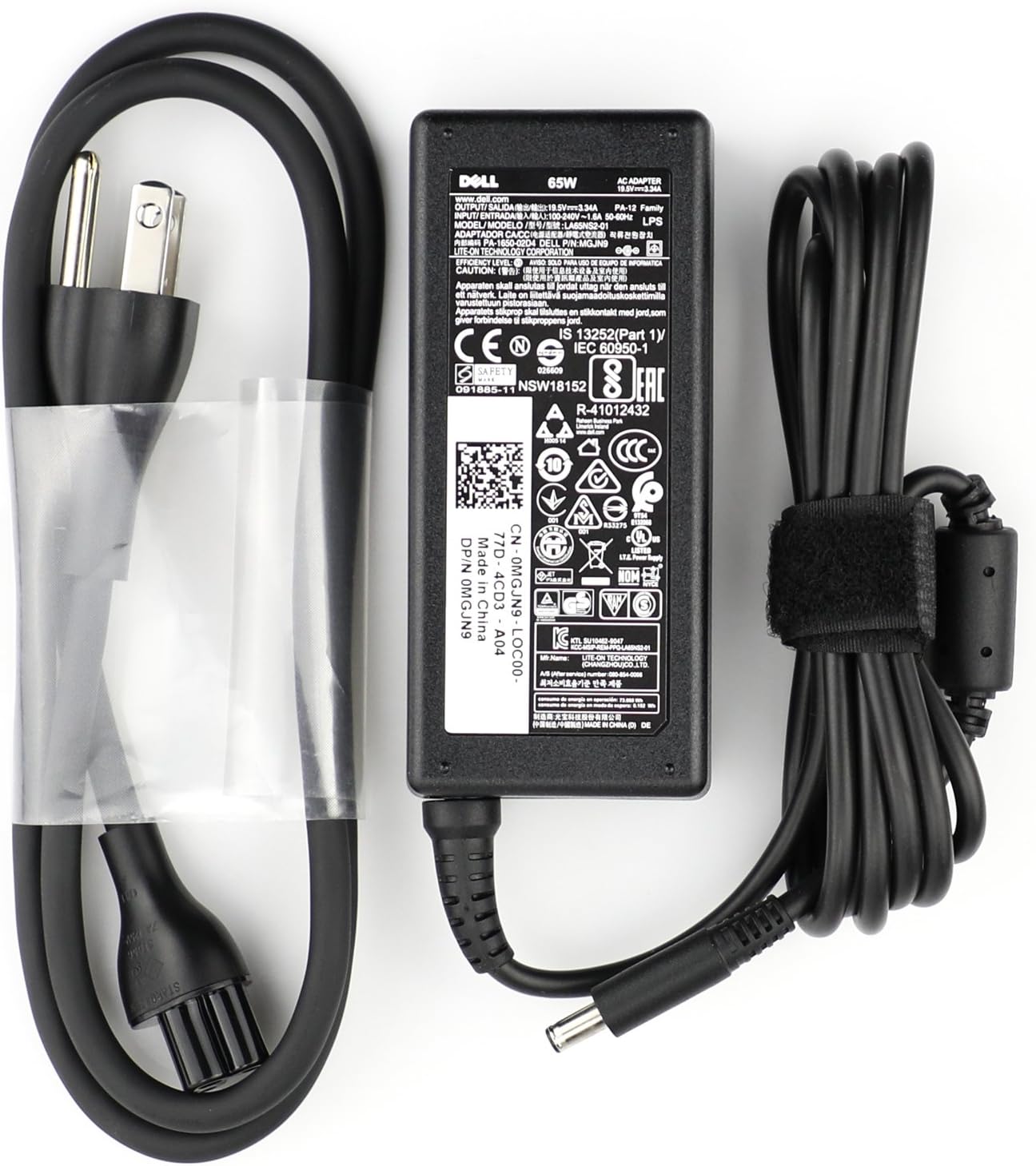 Dell MGJN9 19.5 V AC Power Adapter - 65 Watt - 240 Volts - Black
