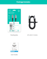 INIU MLO-D5CC1.2 USB C Charger Cable, INIU 100W PD 5A Fast Charging - 4 ft