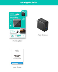 INIU MLO-I625 USB C Charger, 2-Port 65W GaN Charger, (USB-A+USB-C) Compact