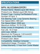 Cooler Master MLXD36MA25PZR1 MasterLiquid 360 Atmos - CPU Cooling